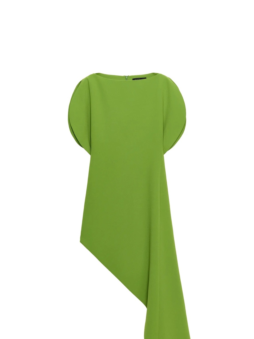 Zara Lime Green Asymmetrical Short Sleeve Dress